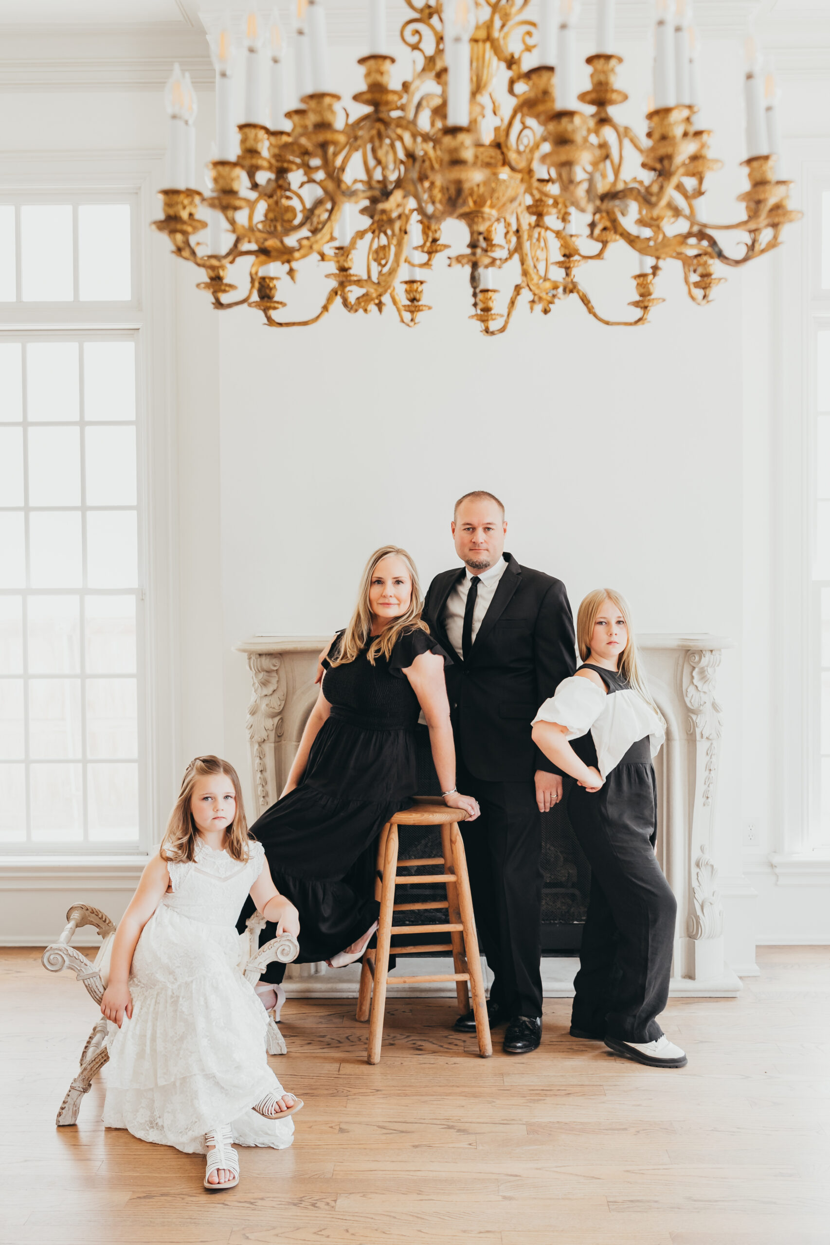Creative Chateau is a great houston wedding venue, and excellent choice for all types of other sessions by Ally's Photography. Vogue inspired family portrait by Allyson Blankenburg